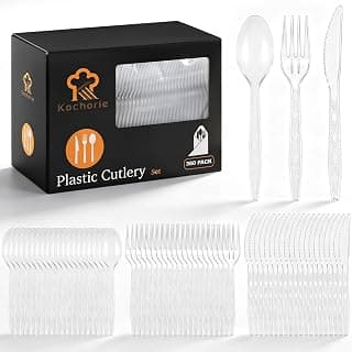 360-Piece Clear Disposable Plastic Cutlery Set